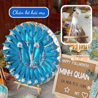 Chân kê hài mụ 20*30cm – giá gỗ trưng bày vòng hài, vòng hoa trong lễ đầy tháng/thôi nôi